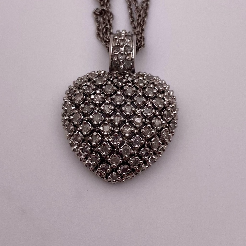 Italian sterling Diamond heart necklace